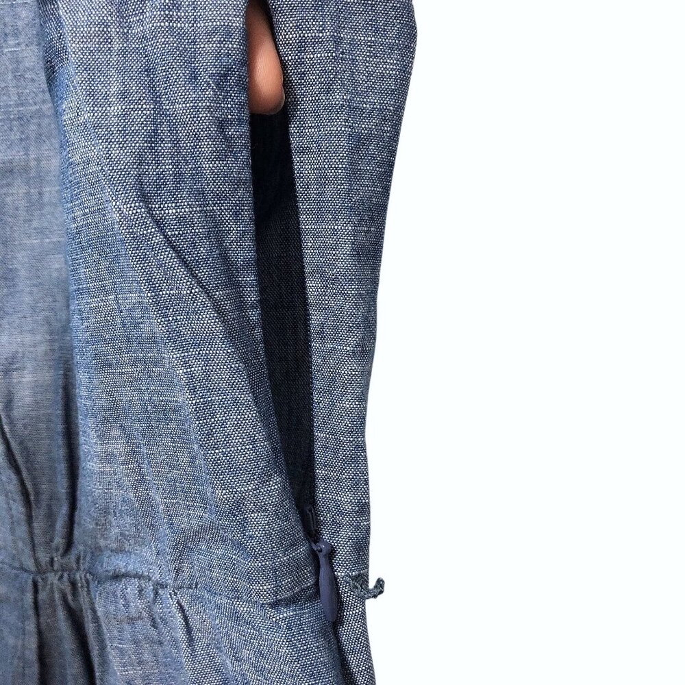 J.Crew Solid Chambray V-Neck Flutter Short Sleeve… - image 7